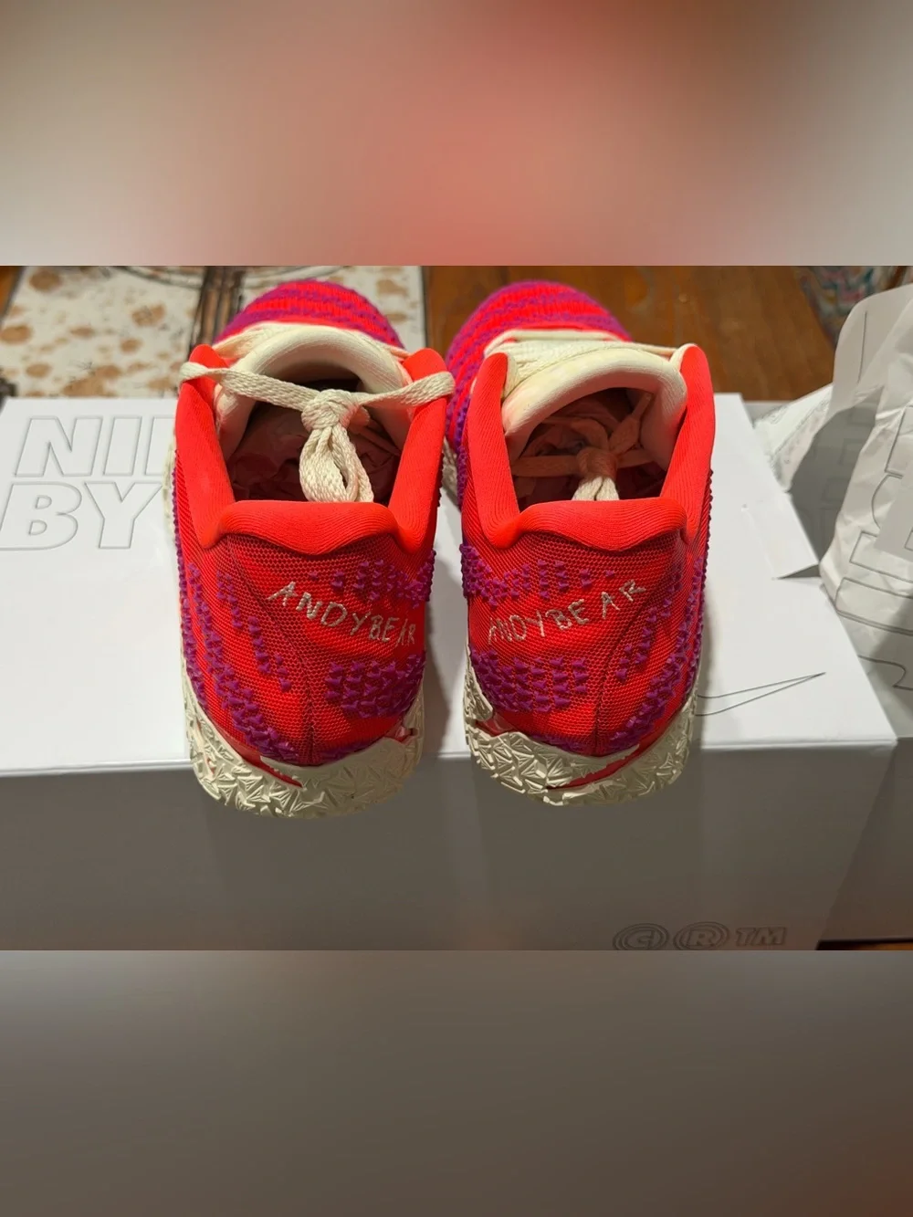 Men’s Nike by Andre Red and Purple Athletic Shoes